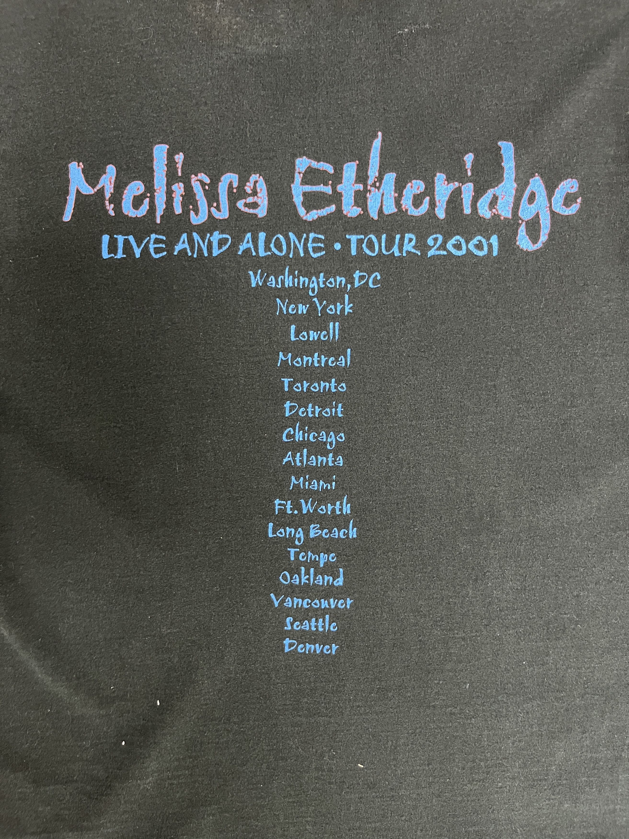 Vintage Melissa Etheridge Live And Alone Tour 2001 Vintage Tee Size US L / EU 52-54 / 3 - 6 Thumbnail
