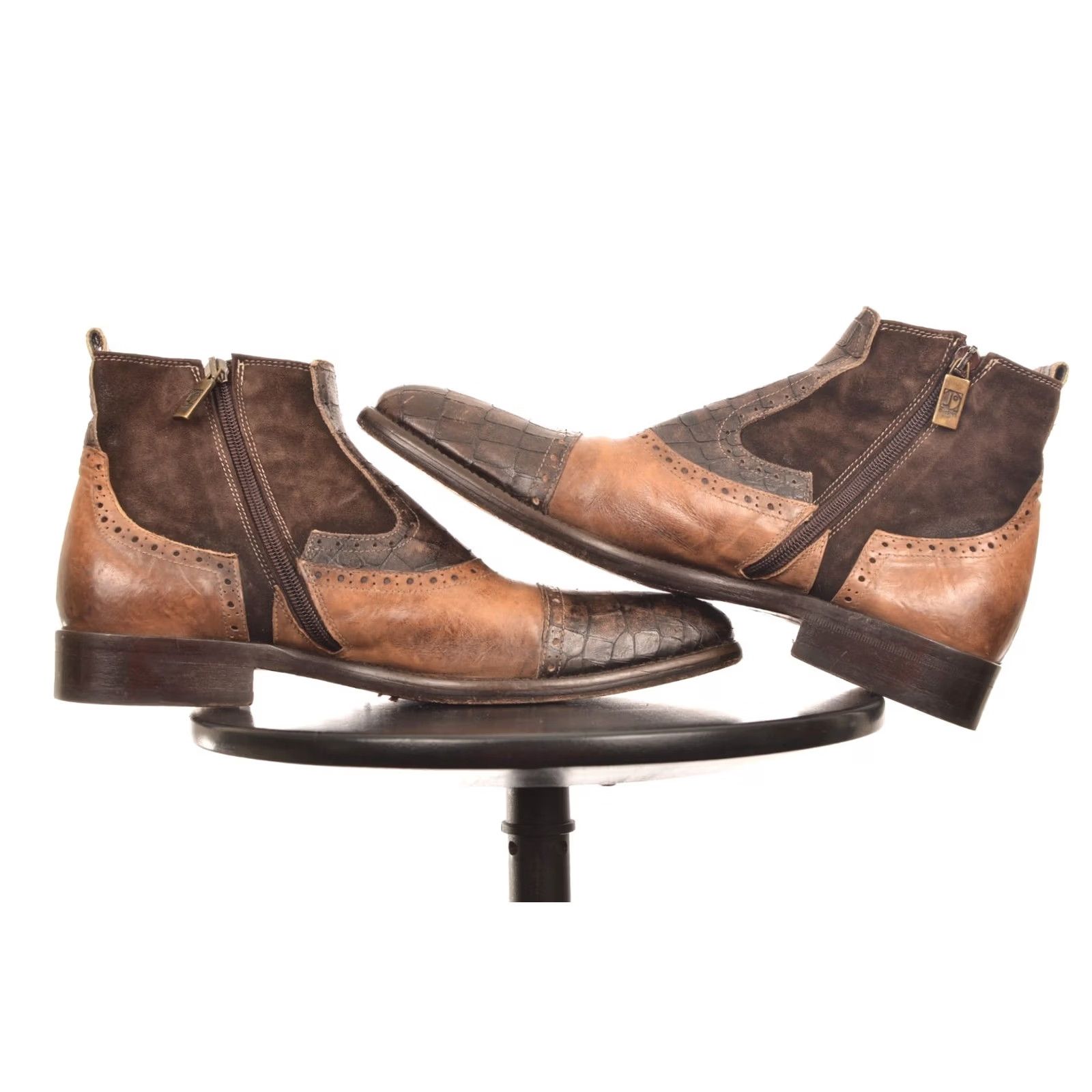 Vintage Jo Ghost DDP Brown Leather Croc Boots Size 39 Mens Boots Size US 6 / EU 39 - 6 Thumbnail