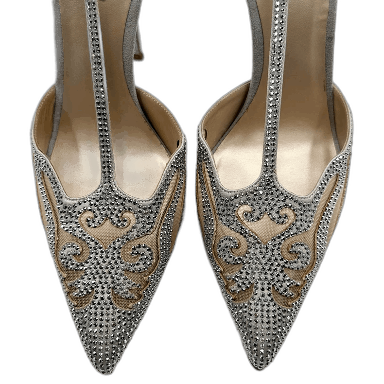 Jimmy Choo Rene Caovilla Crystal Pointed Toe Heels Size US 7 / IT 37 - 1 Thumbnail