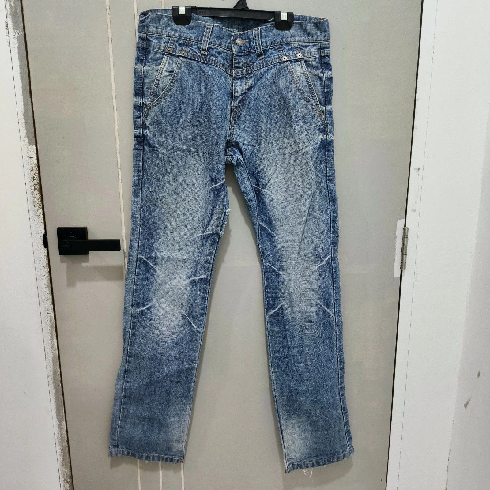 PPFM PPFM Faded Denim Jeans Distressed Y2K Streetwear Size US 34 / EU 50 - 1 Thumbnail