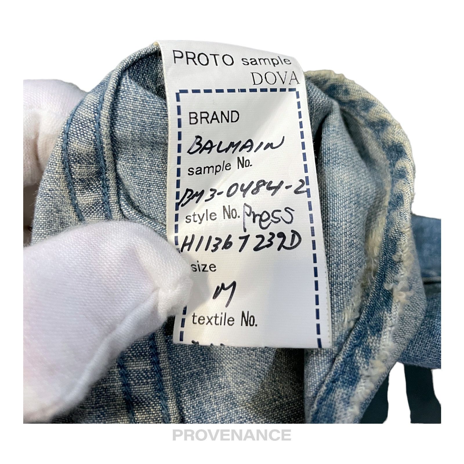 Balmain 🔴 Balmain Sample Denim Shirt - Destroyed Size US M / EU 48-50 / 2 - 12 Thumbnail