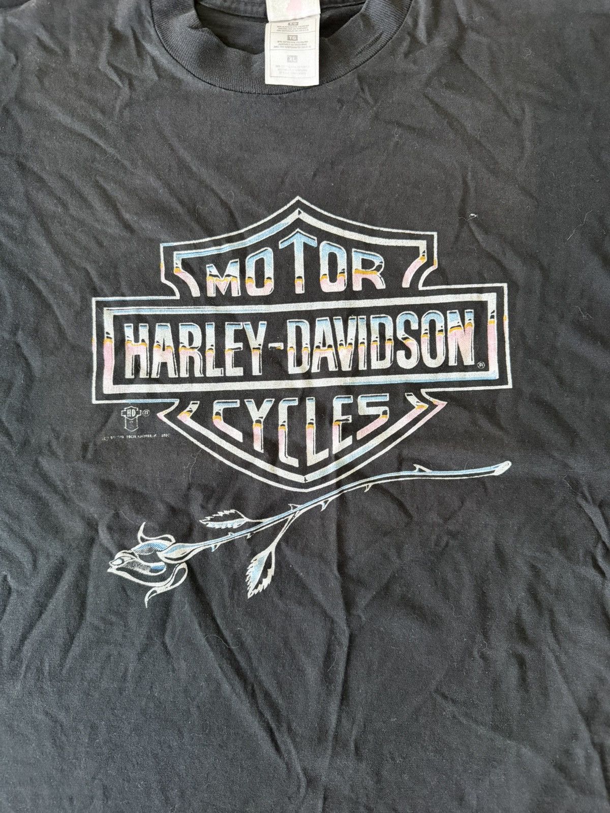 Harley Davidson Vintage Harley Davidson flower t shirt 1989 Size US L / EU 52-54 / 3 - 3 Thumbnail
