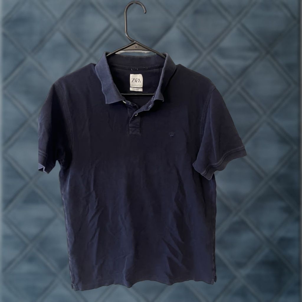 Zara VINTAGE Zara Dark Blue Polo Shirt Men’s Medium Size US M / EU 48-50 / 2 - 1 Thumbnail