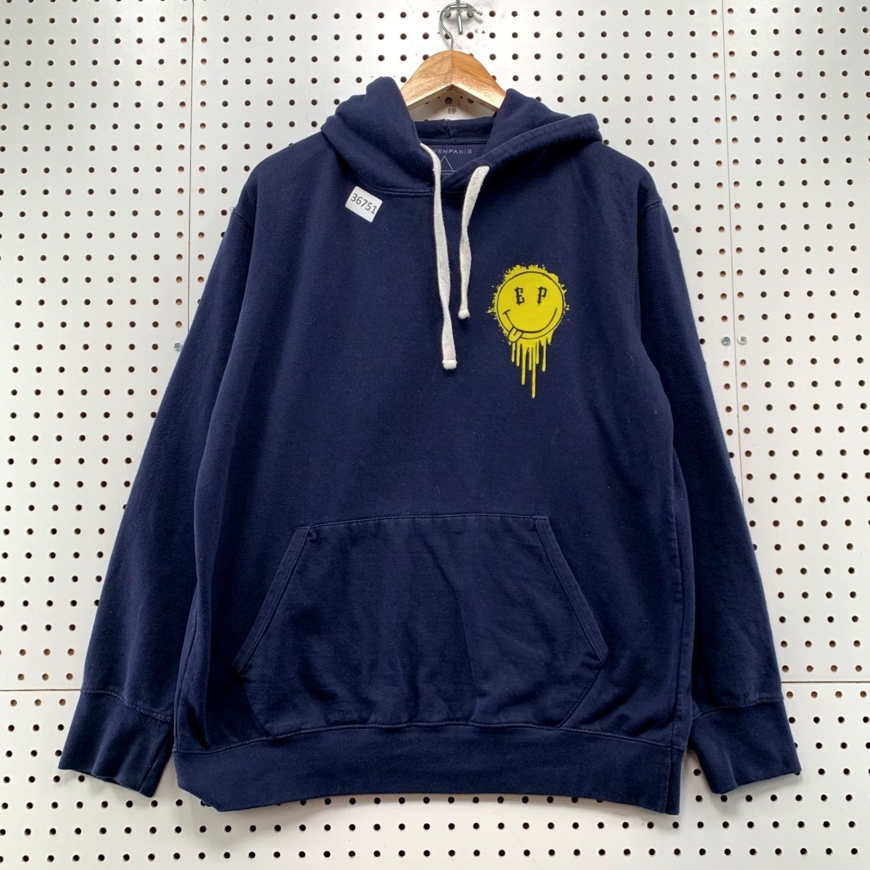 Eleven Paris Eleven Paris Smiley Face Hoodie Sweatshirt Mens Large Blue Yellow 22x27 Size US L / EU 52-54 / 3 - 2 Thumbnail