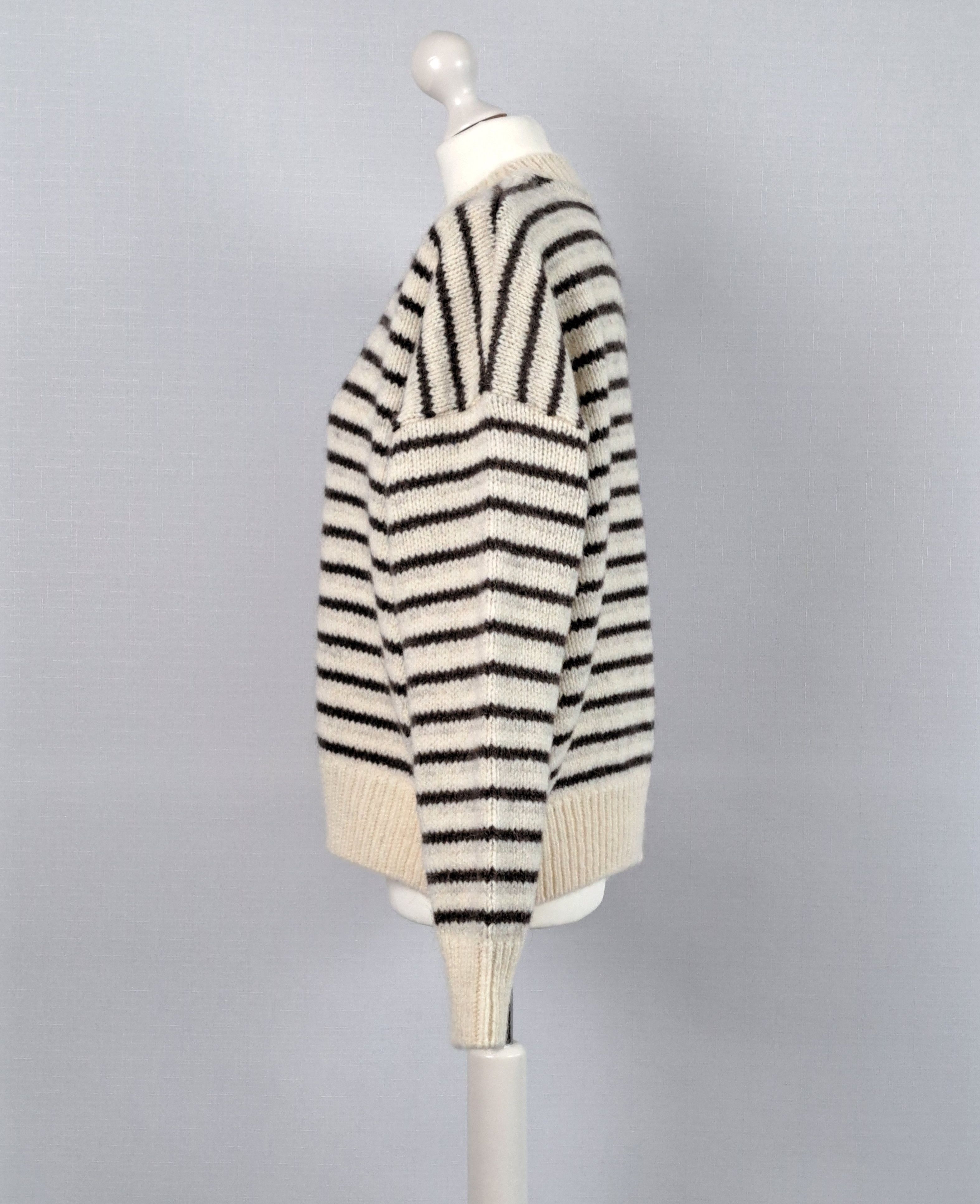 Designer SKALL STUDIO striped knit warm sweater. Size XS / US 0-2 / IT 36-38 - 4 Thumbnail