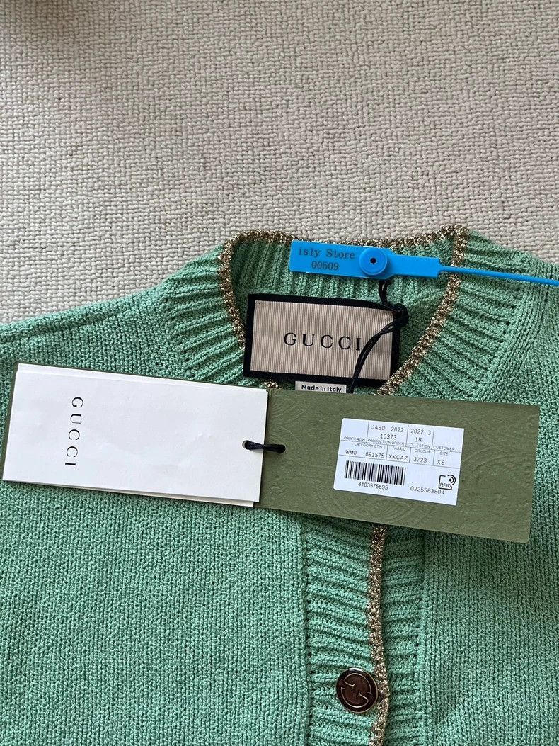 Gucci Gucci FW22 Solid Green Cardigan Size US XS / EU 42 / 0 - 5 Thumbnail