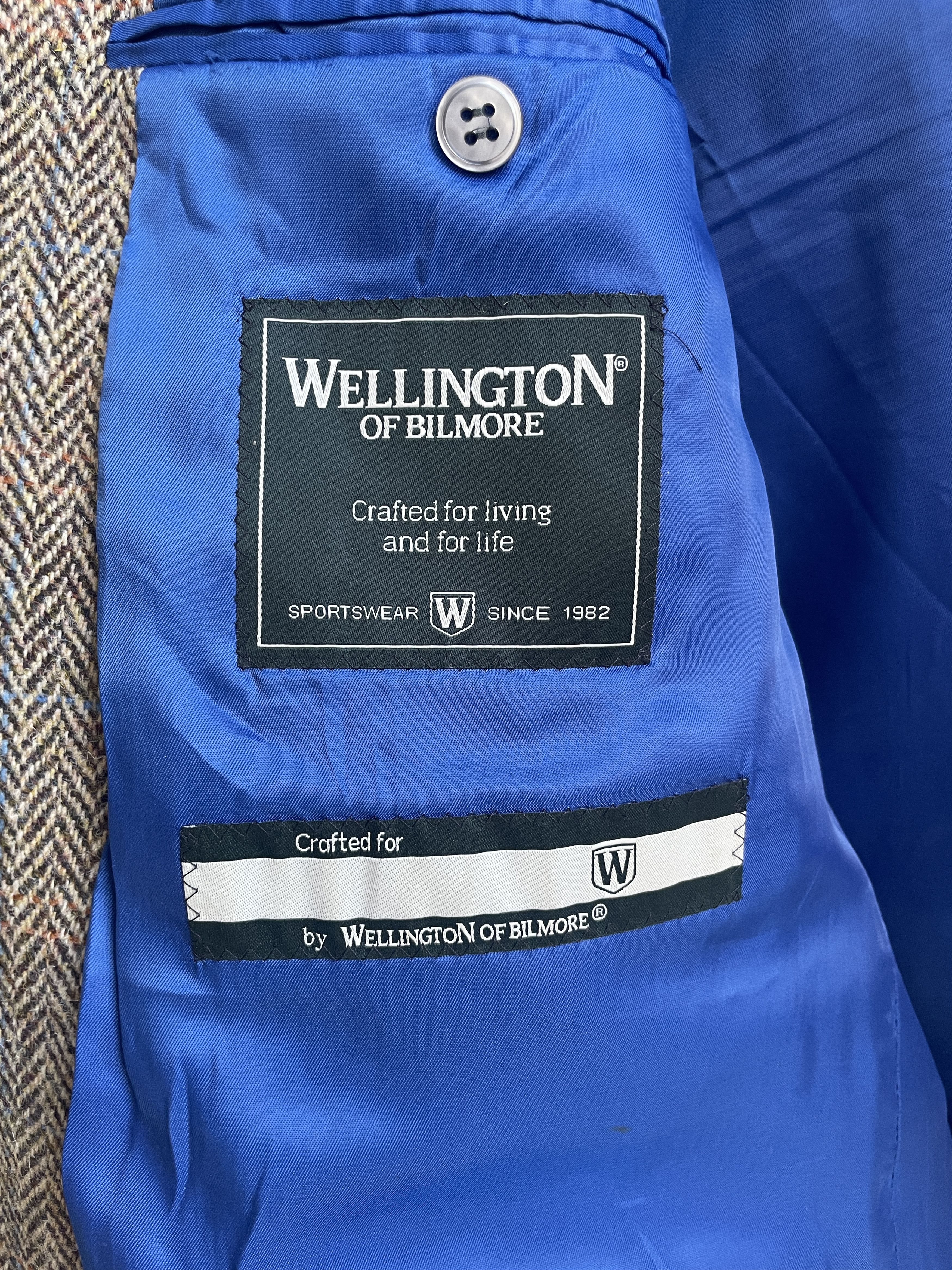 Other Share Wellington Bilmore Herringbone Harris Tweed Sport Coat Size 50R - 8 Thumbnail
