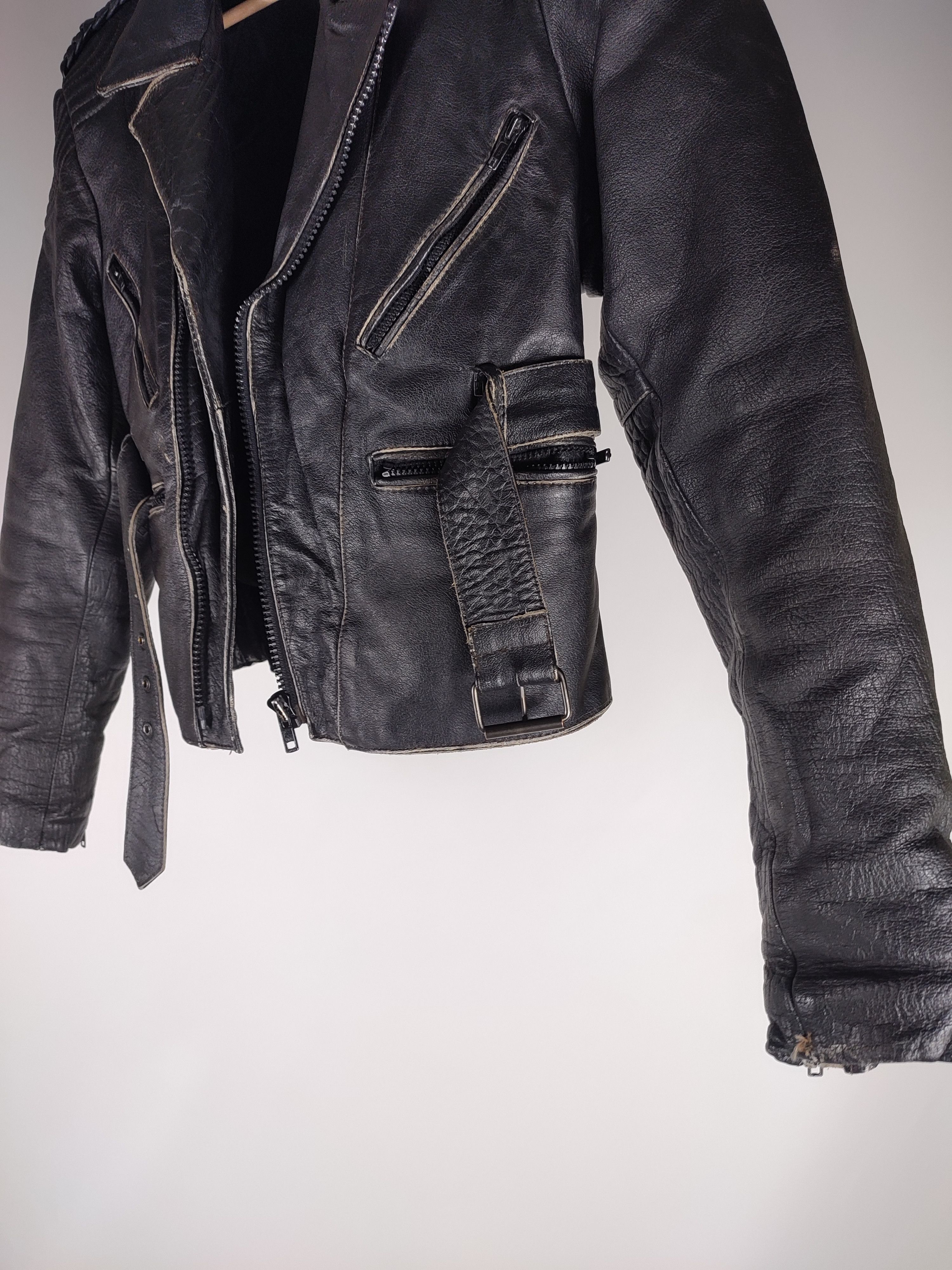 Vintage Vintage Moto Biker Faded Leather Jacket Size US M / EU 48-50 / 2 - 13 Thumbnail