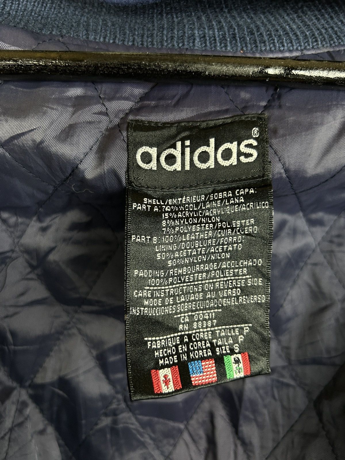 Adidas 90s Adidas America Wool Leather Varsity Bomber Jacket Blue S Size US S / EU 44-46 / 1 - 13 Thumbnail