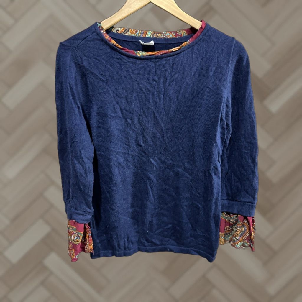 Vintage VINTAGE Chico's Blouse Womens Long Sleeve Blue Size 1 Paisley Velvet Semi Sheer Bohemian Gothic Fairy MAINTAINER: Chico's Size XS / US 0-2 / IT 36-38 - 1 Thumbnail