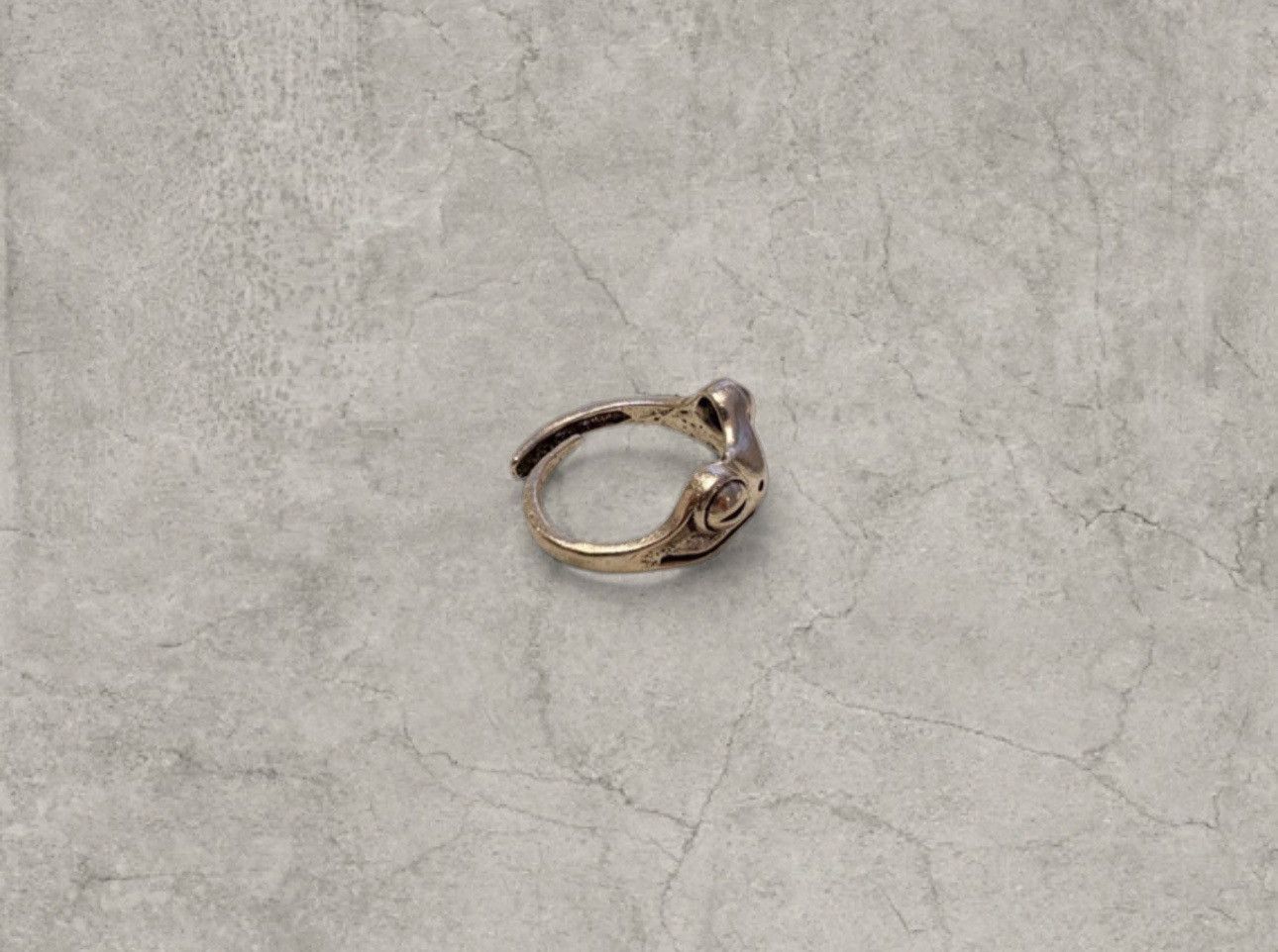 Japanese Brand Vintage style cool frog ring, stainless steel. Adjustable Size ONE SIZE - 3 Thumbnail