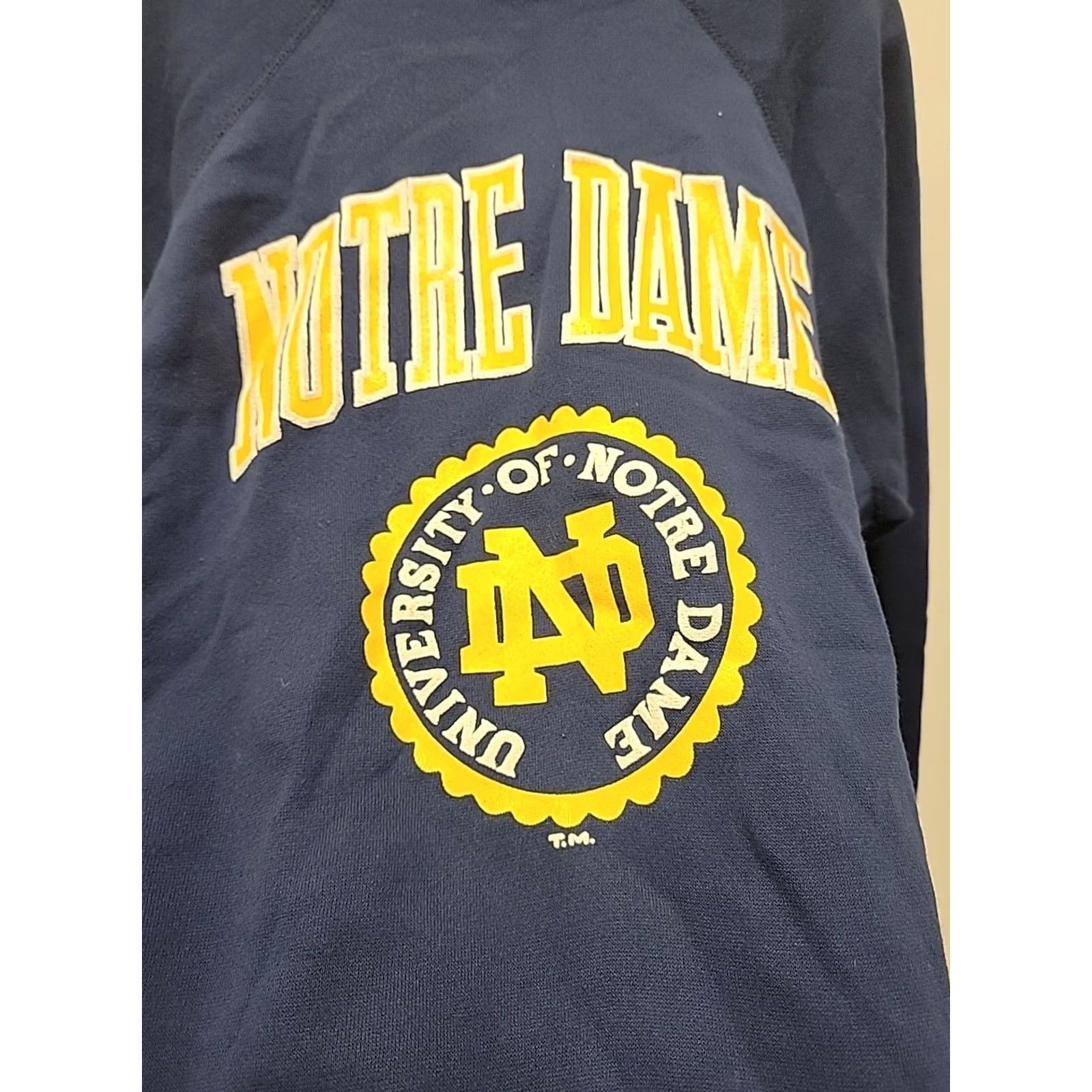 Tultex VINTAGE Tultex Notre Dame Fighting Irish Crewneck Sweatshirt XL Navy Graphic Print Mens Sweatshirt Size US XL / EU 56 / 4 - 7 Thumbnail