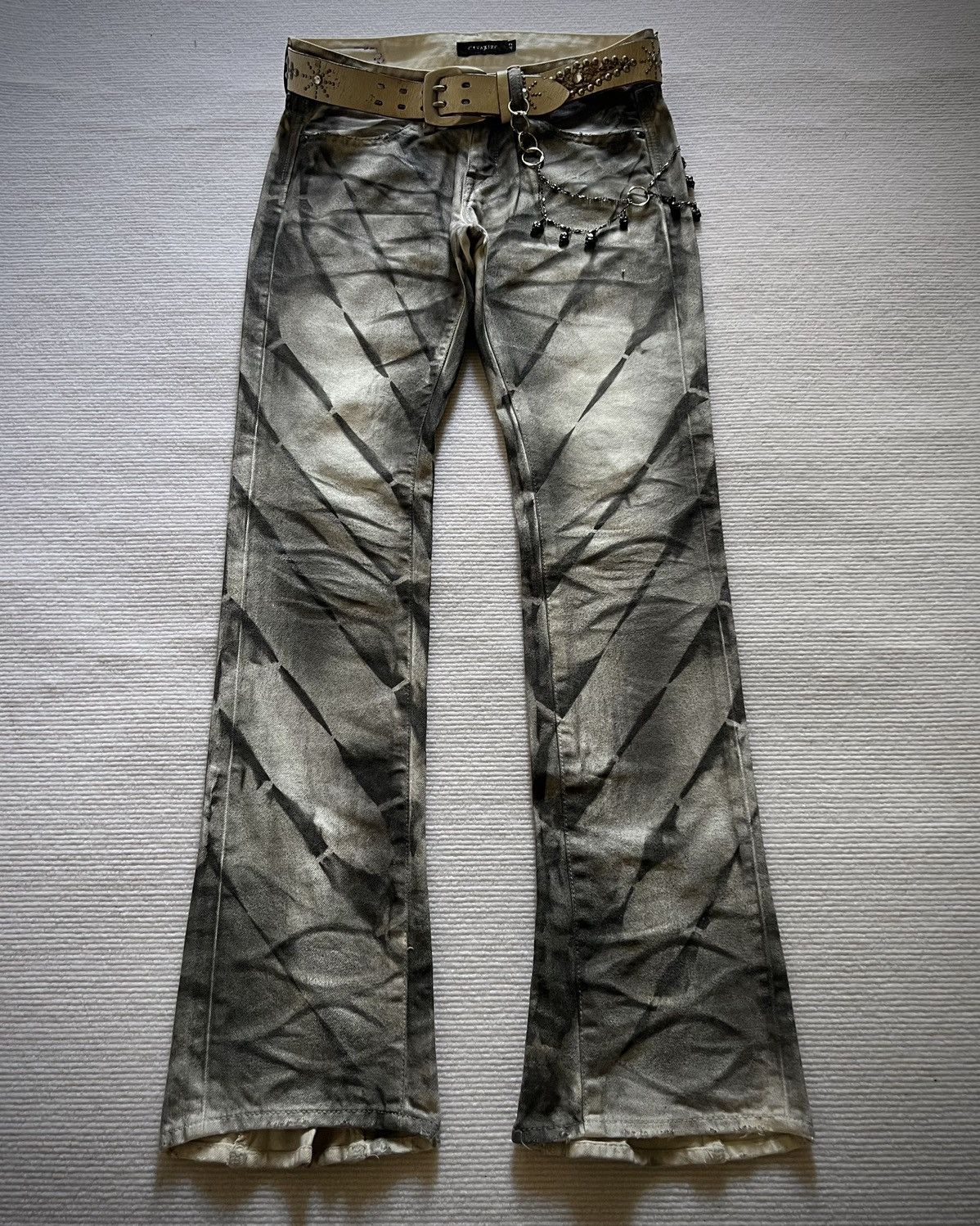 CIVARIZE CIVARIZE Whisker Wash Zip-Flare Denim 00s | Grailed