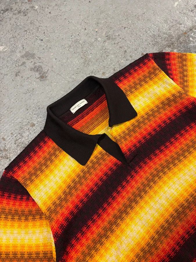 Dries Van Noten SS2019 Dries Van Noten Orange Summer Striped Polo Shirt Size US S / EU 44-46 / 1 - 5 Thumbnail