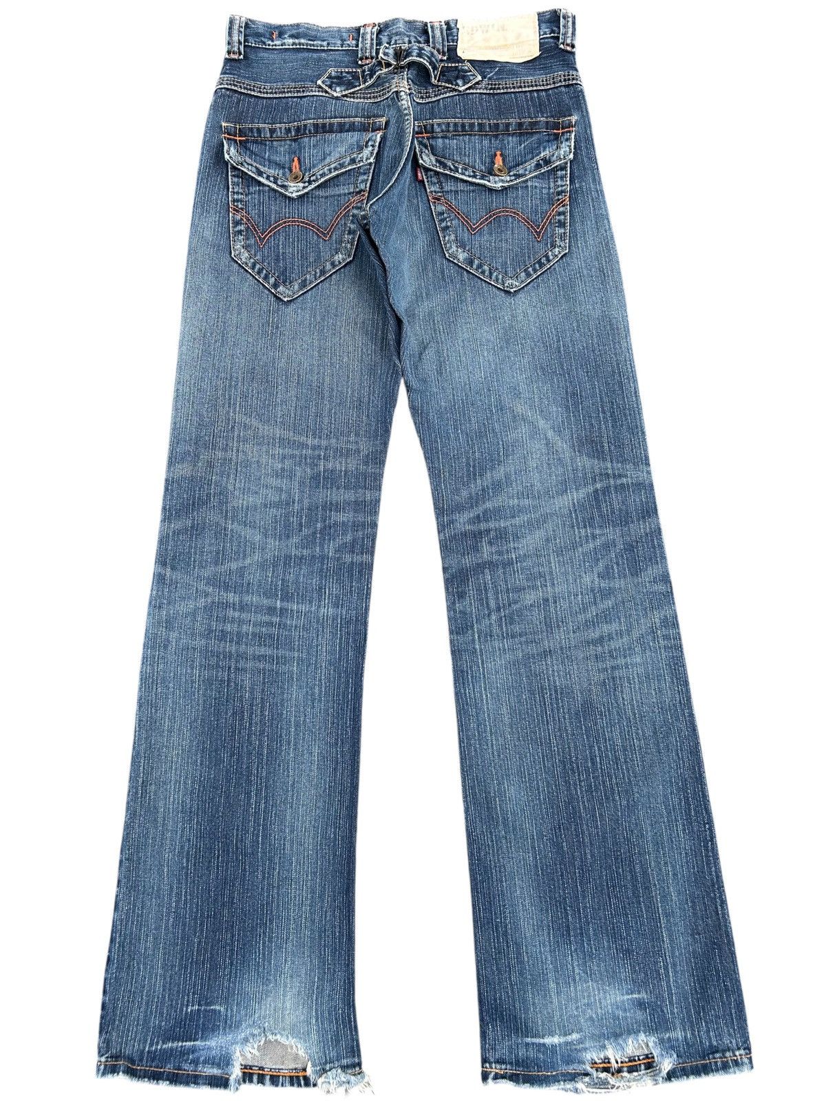 Kapital Flare Vintage Edwin Buckle Back Distressed Denim Jeans Size US 31 - 1 Thumbnail