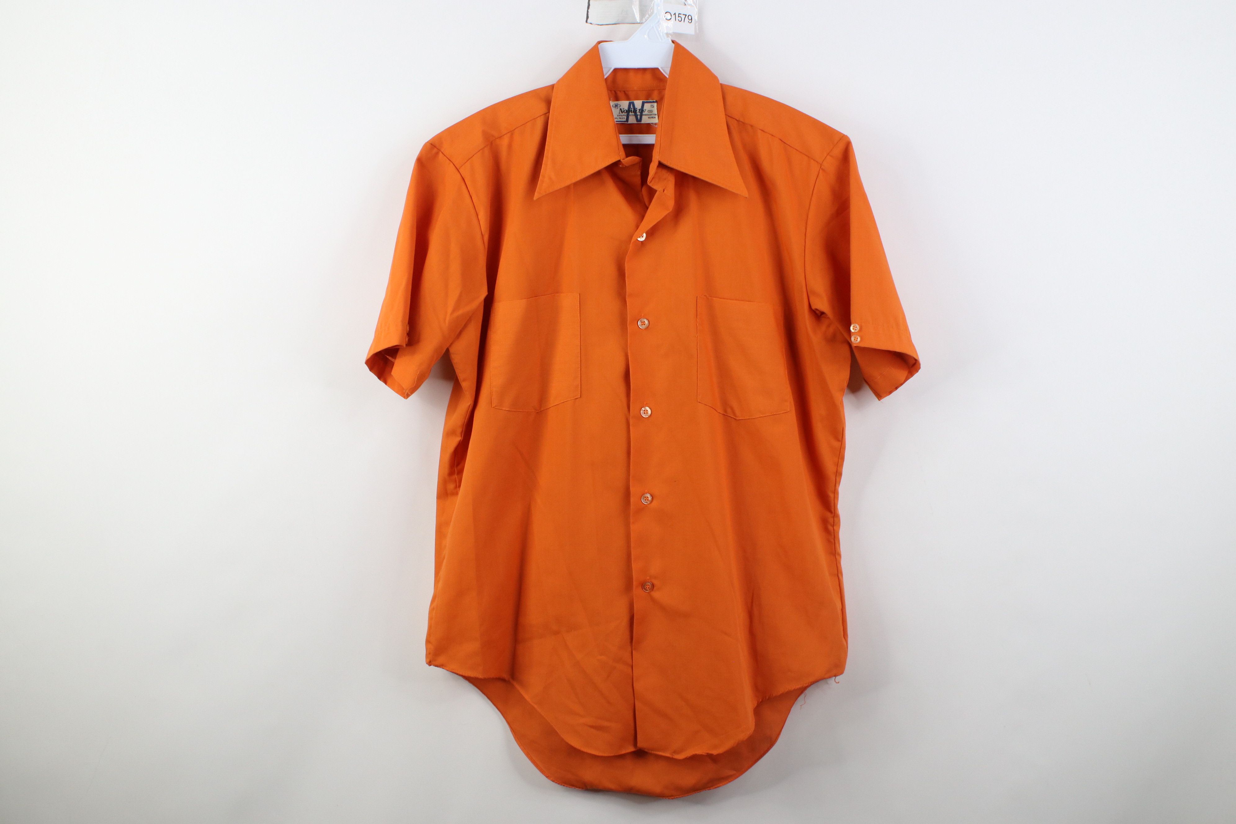 Vintage Vintage 70s Streetwear Short Sleeve Button Shirt Orange Size US M / EU 48-50 / 2 - 1 Thumbnail