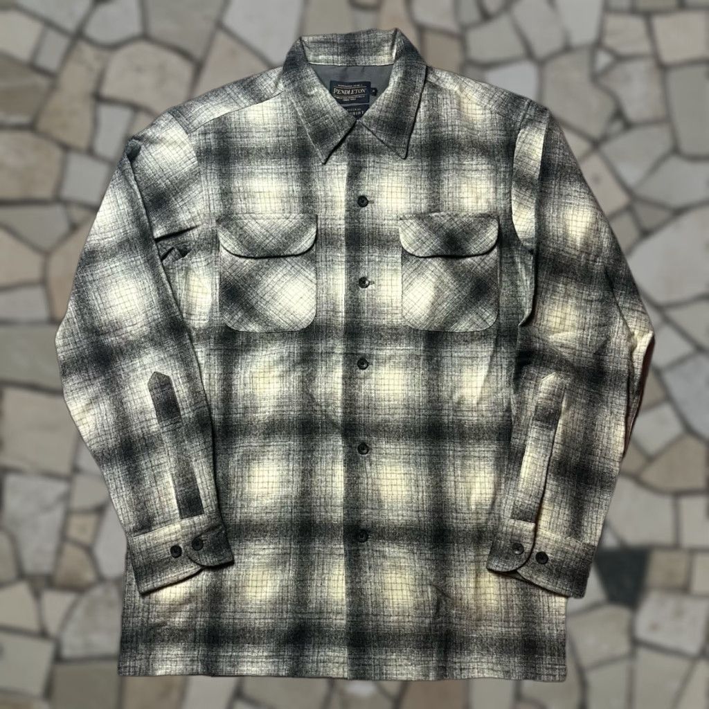 Pendleton Original Boards Shirt Shadow Plaid Button Up S Multicolor Wool Flannel Button-Down Collar USA Retro Outdoor Mens