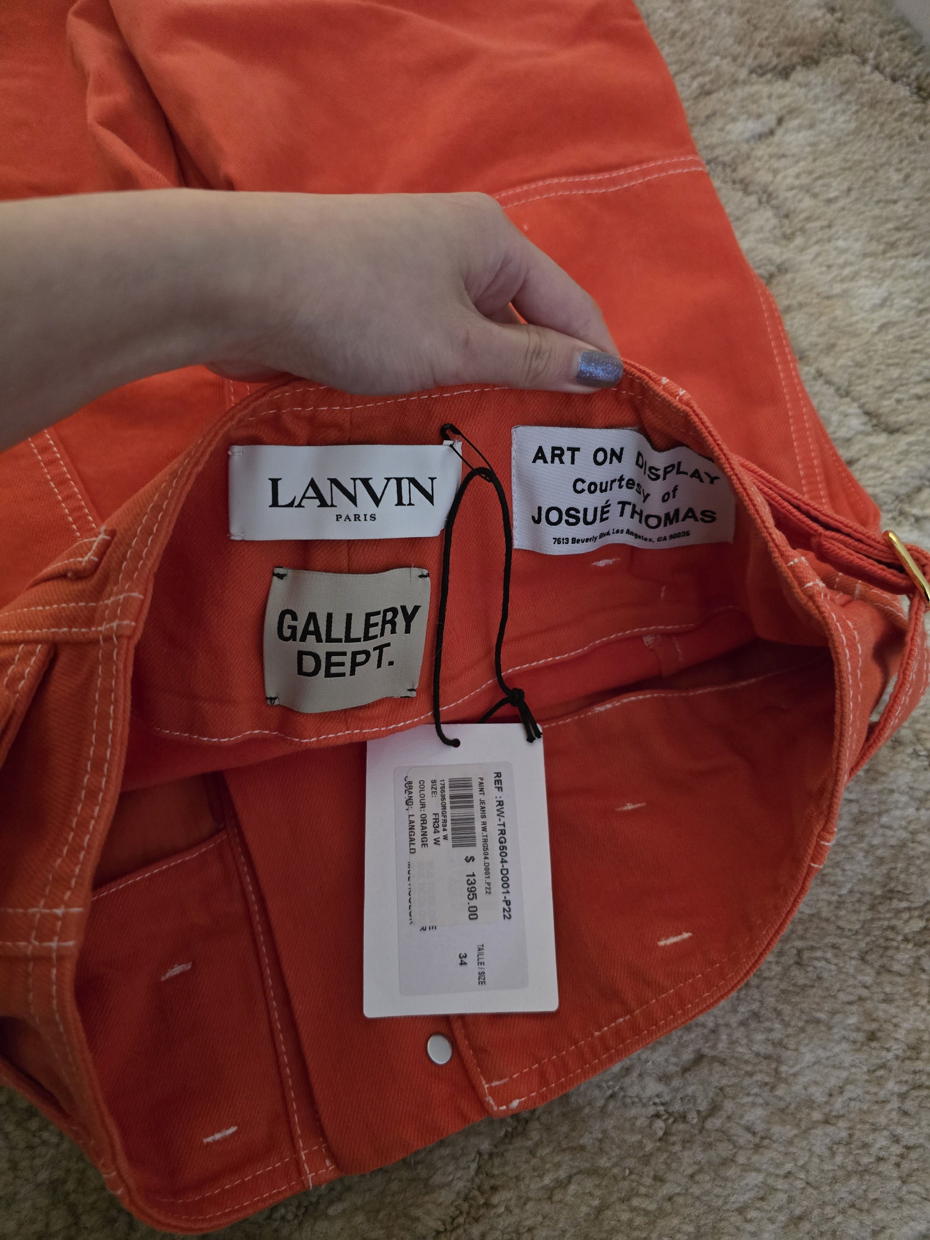 Gallery Dept. × Lanvin Gallery Dept. x Lanvin Paint Splatter Jeans 'Orange' Size US 34 / EU 50 - 3 Thumbnail