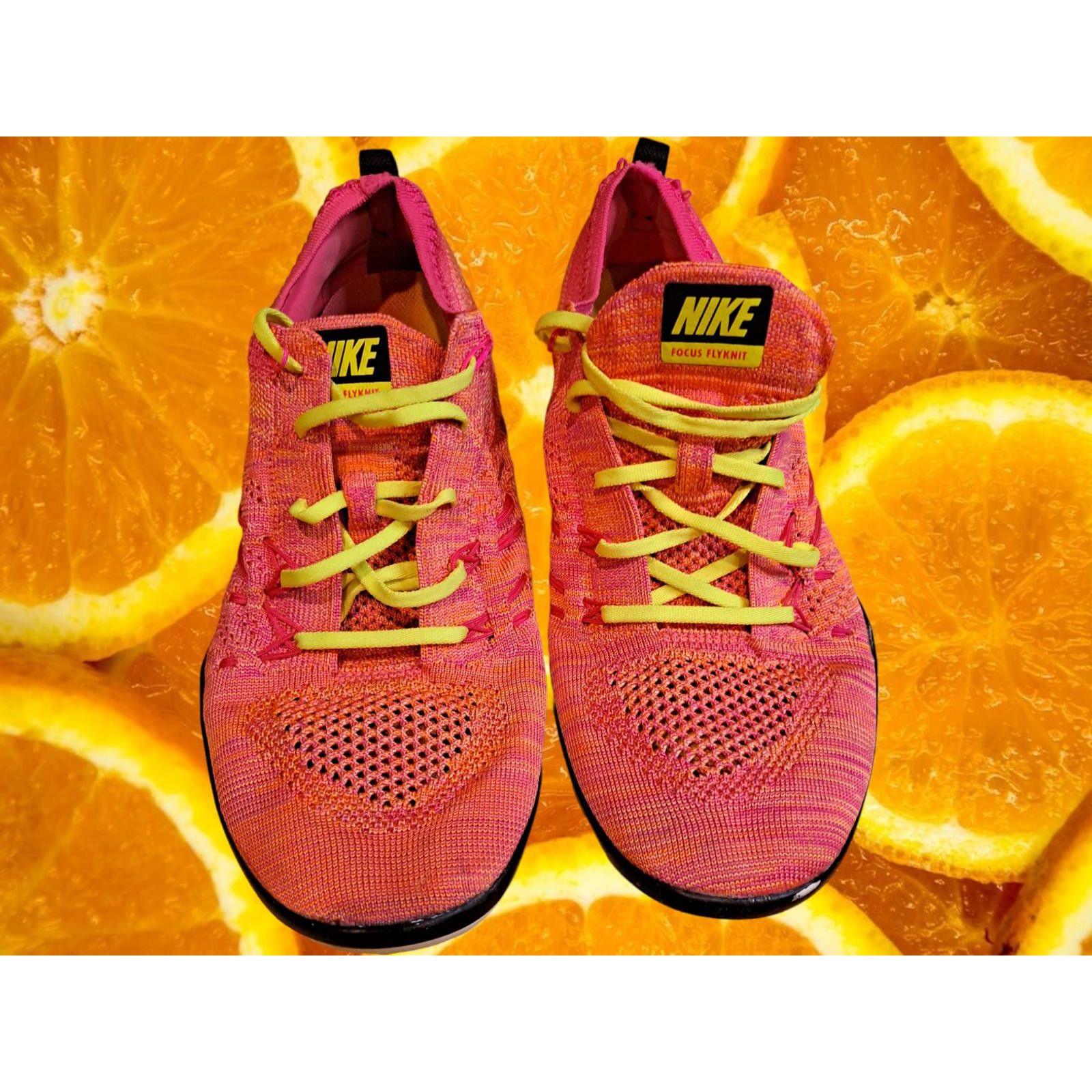 Nike Nike Focus Flyknit Running Shoes Pink and Yellow Trim Size 1 Size ONE SIZE - 2 Thumbnail