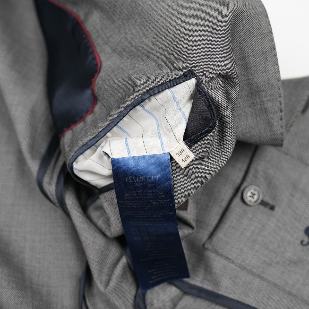 Hackett × Loro Piana Hackett Loro Piana Suit Grey Blazer Jacket Size 38R - 19 Thumbnail