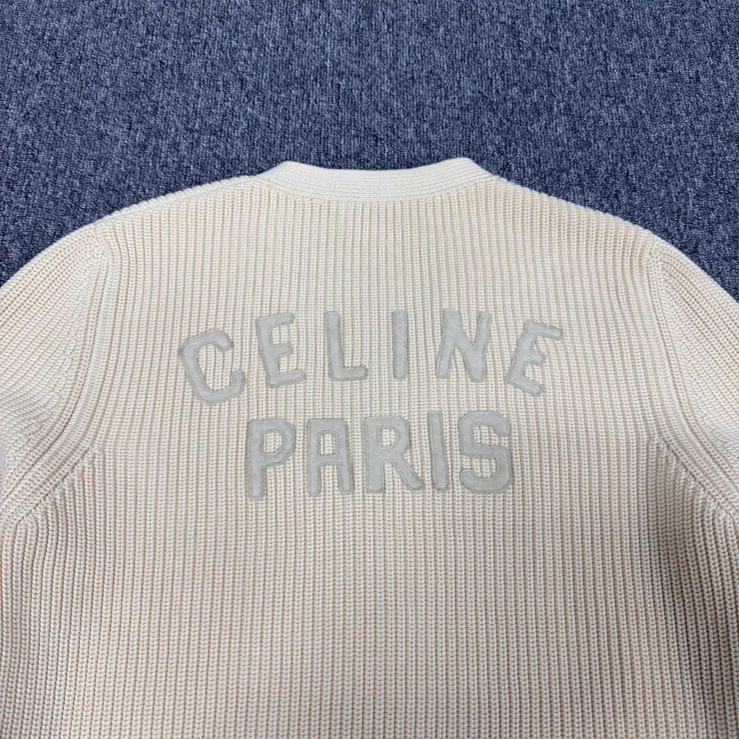 Celine Celine Off-White Color-Blocked Logo Knit Cardigan M 99N Size US M / EU 48-50 / 2 - 7 Thumbnail