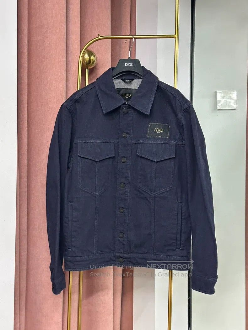 Fendi Fendi Dark Blue Letter Logo Denim Jacket Size US S / EU 44-46 / 1 - 1 Thumbnail