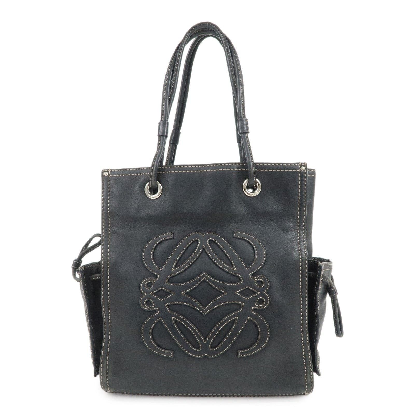 Loewe Loewe Anagram Calfskin Tote Black Size ONE SIZE - 1 Thumbnail