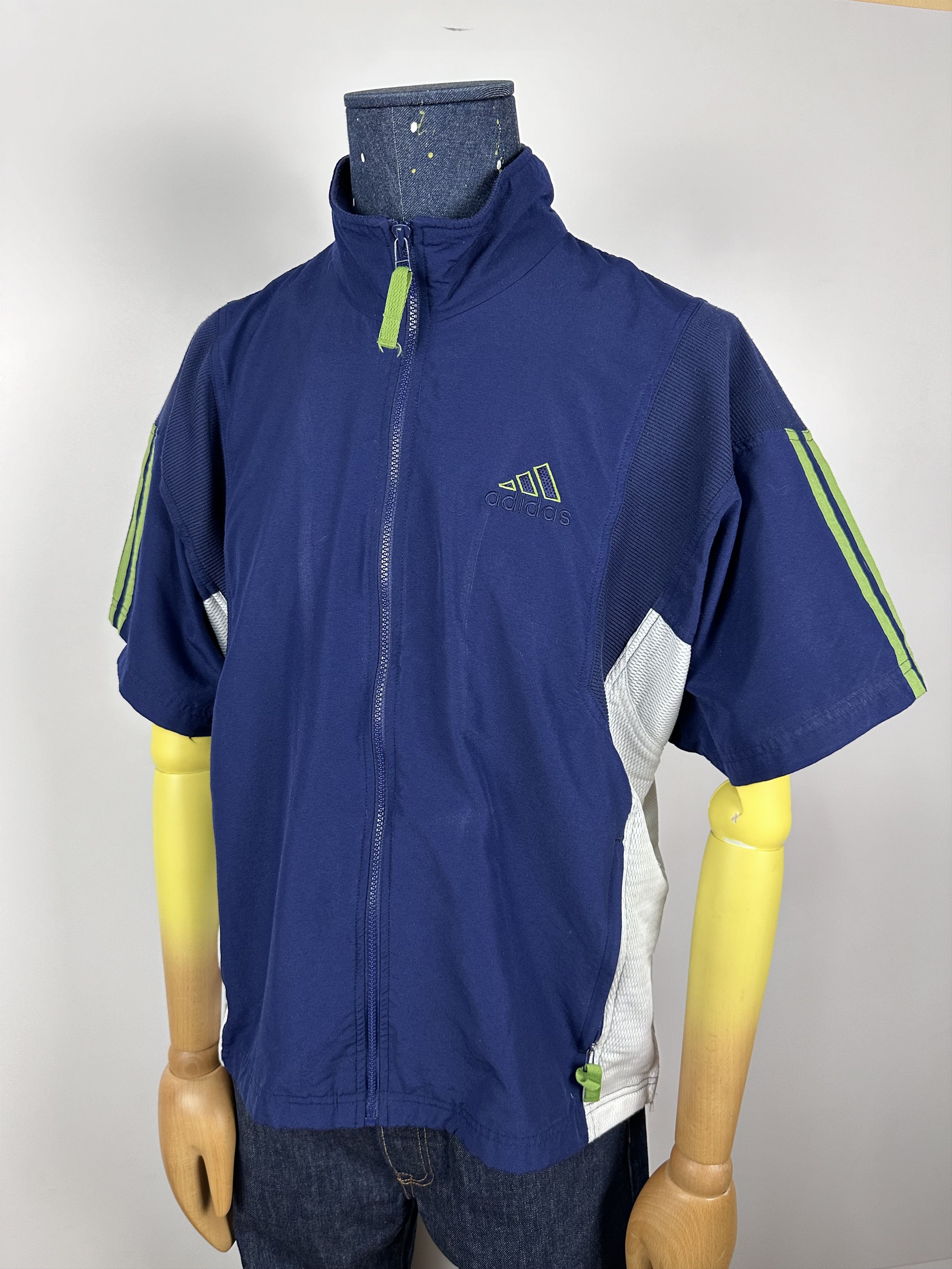 Adidas × Vintage Adidas Vintage 90s Blue Green Track Tracksuit Top Jacket Size US M / EU 48-50 / 2 - 1 Thumbnail
