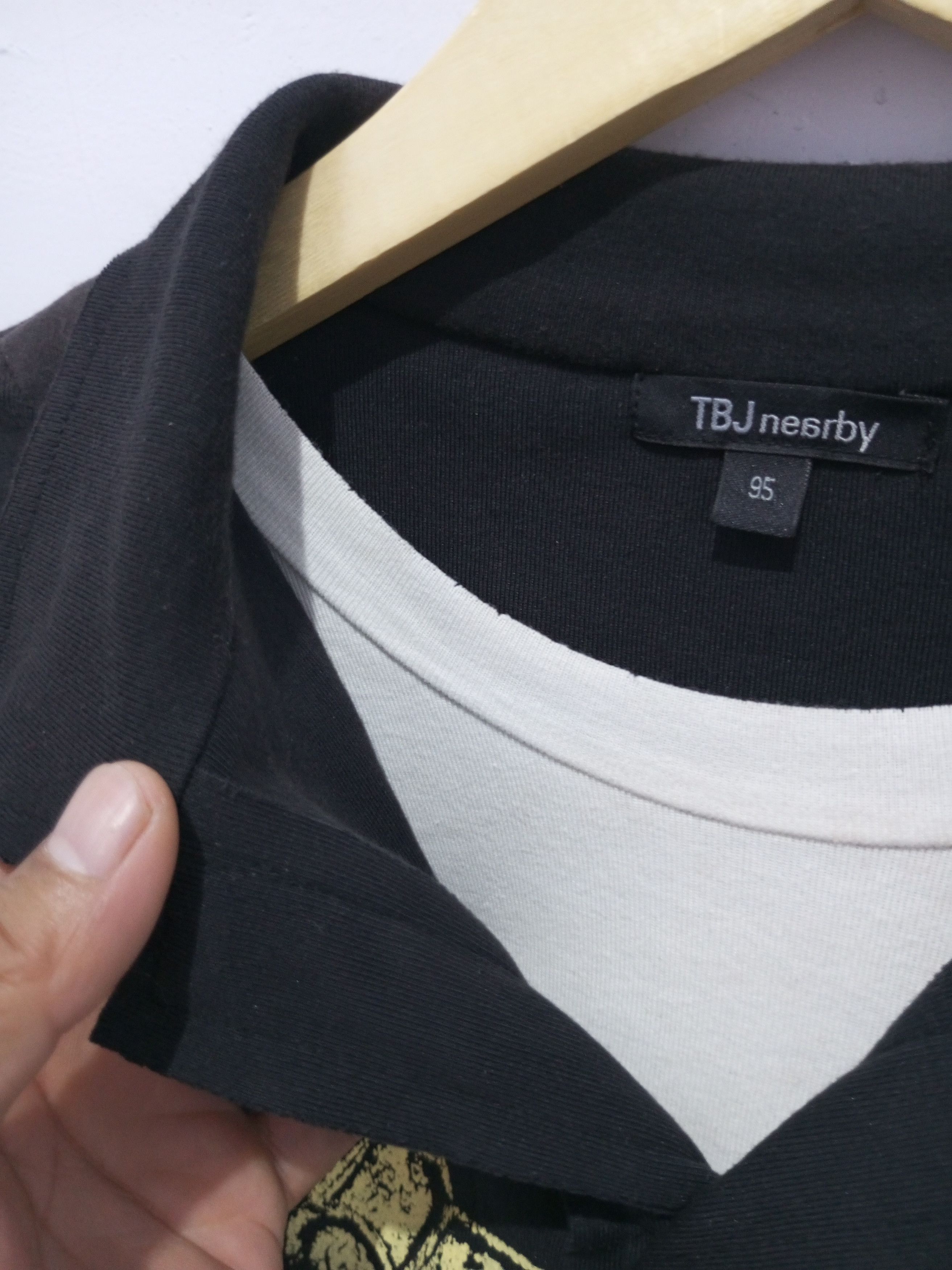Tbj nearby double layer distressed polo shirt