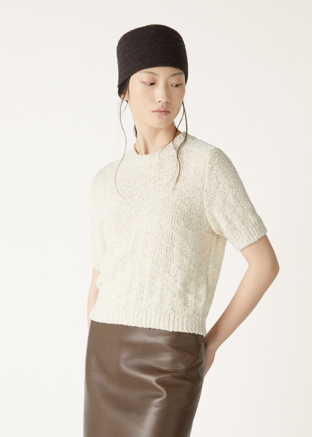 Loro Piana o1w1db10825 FAO2877 Folecchio Crewneck Sweater in Ivory Size L / US 10 / IT 46 - 4 Thumbnail