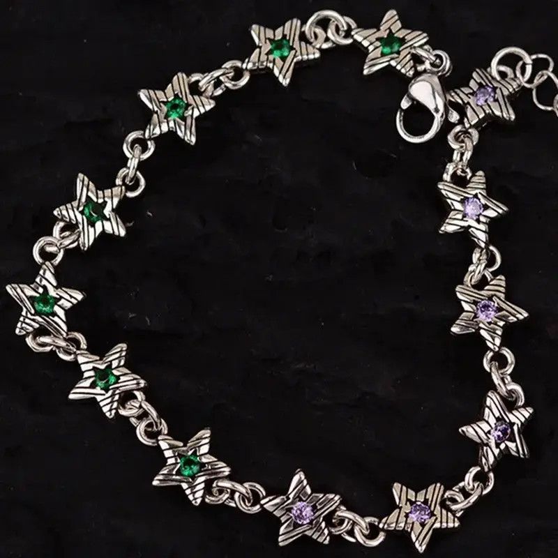 Jewelry Creative Handmade Stars Zircons Chain Bracelets Size ONE SIZE - 4 Thumbnail