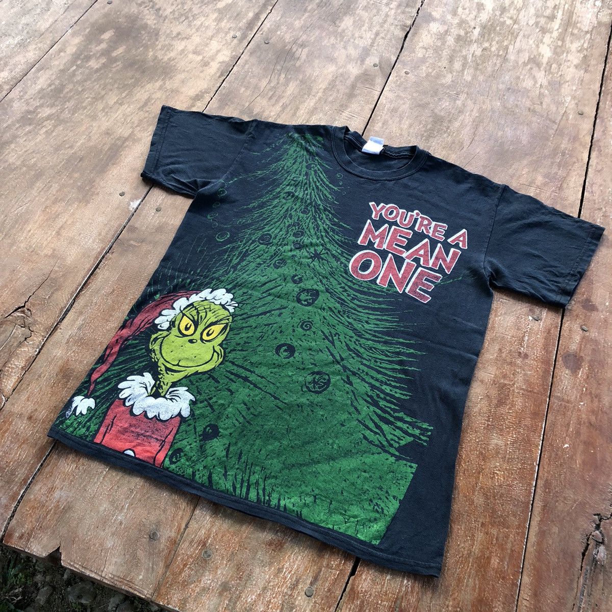 image of Vintage 2001 The Grinch Jim Carrey Movie T Shirt in Black, Men's (Size Large)