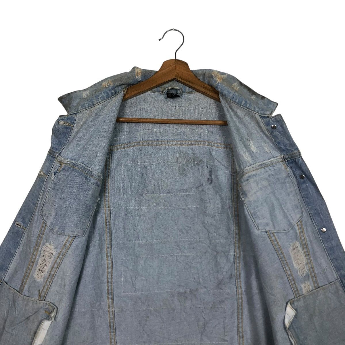 Vintage 🔥VINTAGE DENIM SHIRT JACKET BIKER PUNK DESIGN BAZI USA Size US M / EU 48-50 / 2 - 20 Thumbnail