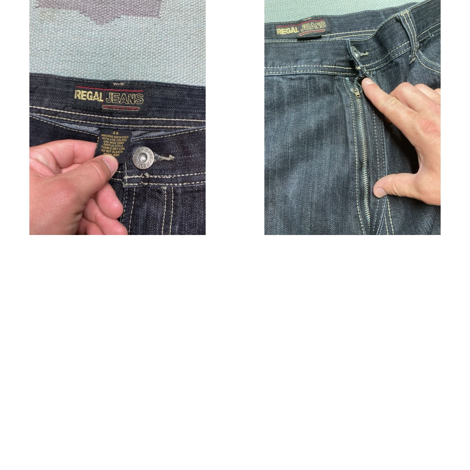 Vintage VINTAGE Regal Jeans Jeans Men 43 Black Hip Hop Wide-Leg Baggy Y2K Army Military Goth Skate Size US 43 - 8 Thumbnail