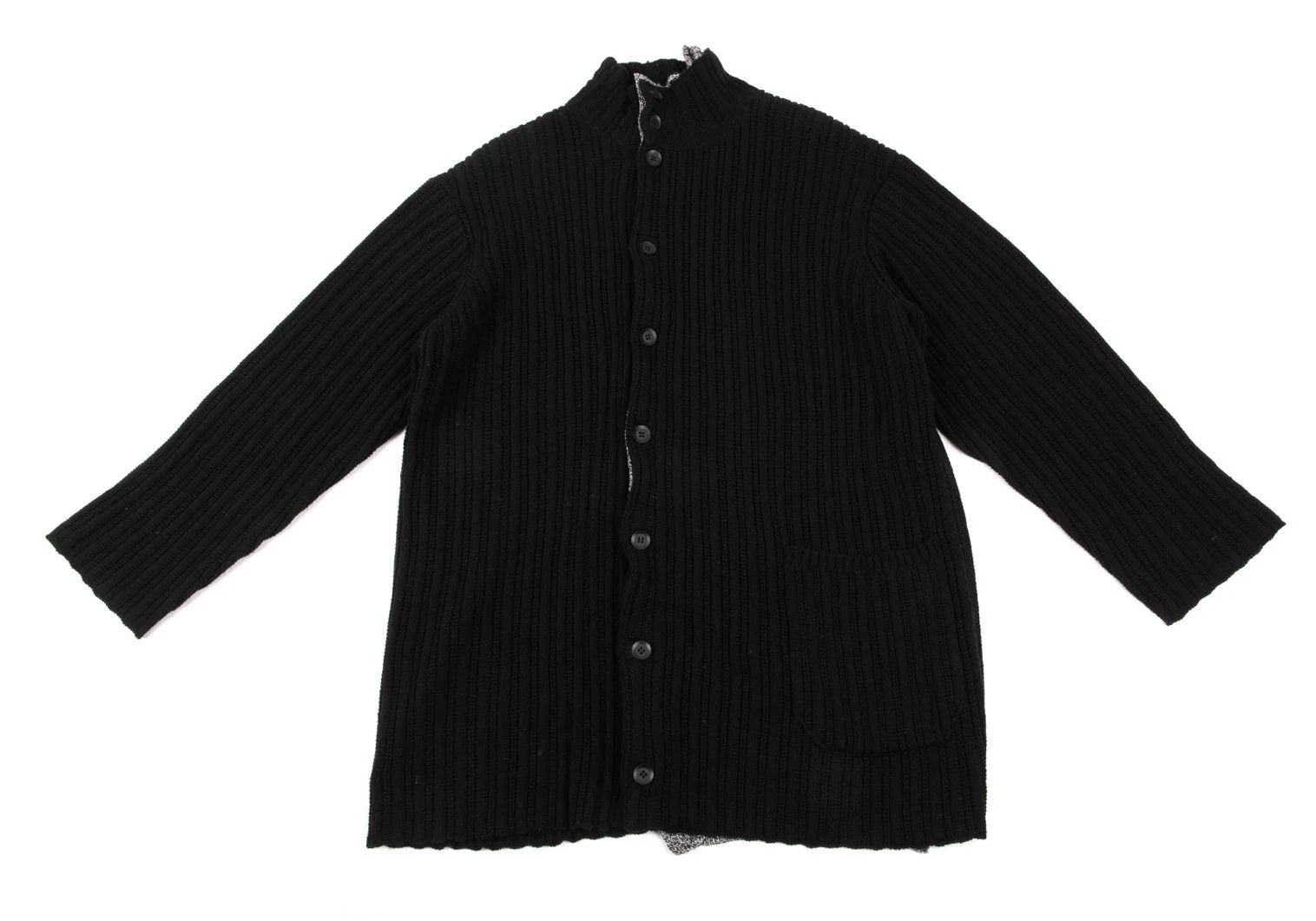 Yohji Yamamoto Yohji Yamamoto Half Layered Wool Knit Jacket Size US M / EU 48-50 / 2 - 2 Thumbnail