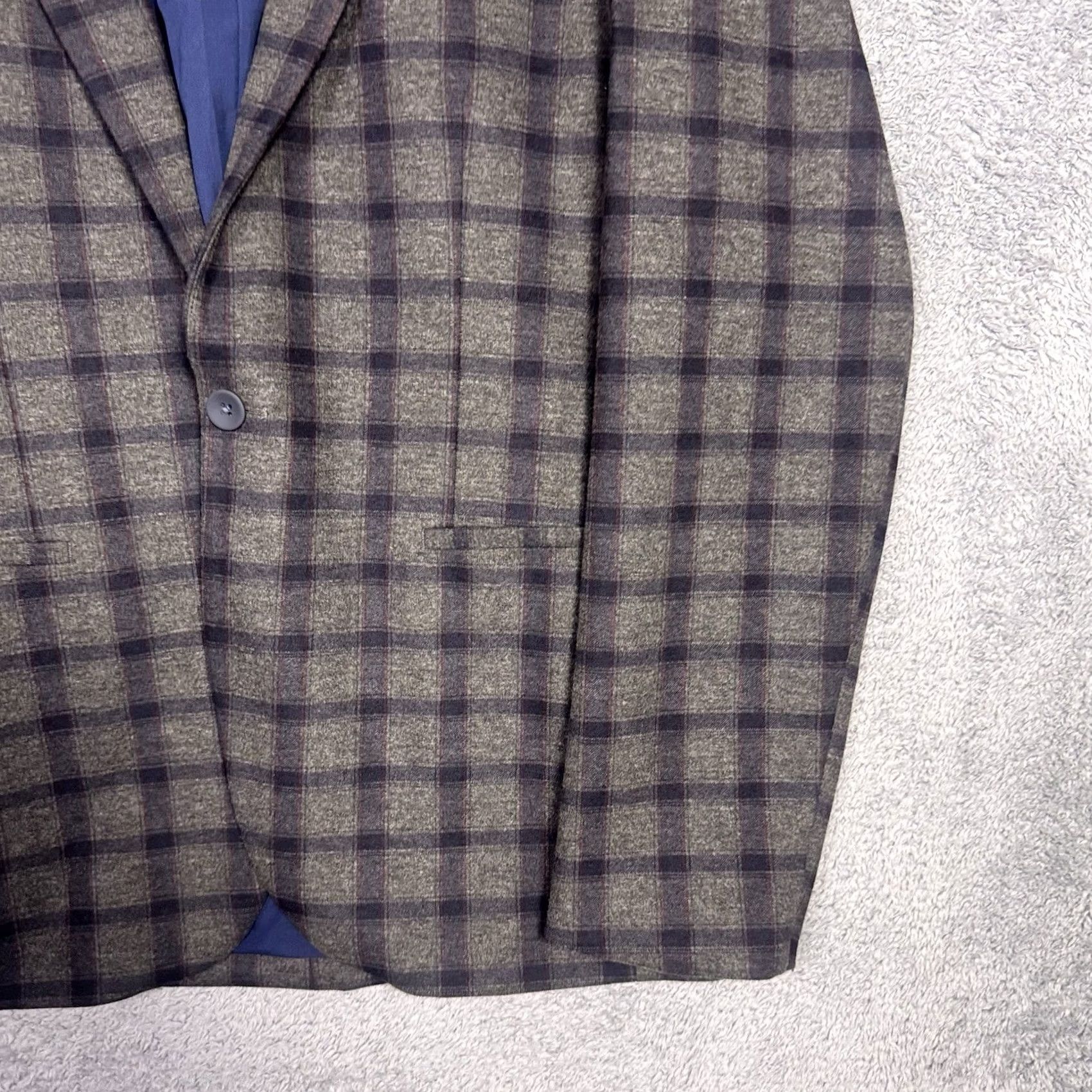 Joseph Abboud Joseph Abboud Blazer Men M Peak Lapel Slim 1 Button Windowpane Sport Coat Jacket Blazer Size 40R - 2 Thumbnail