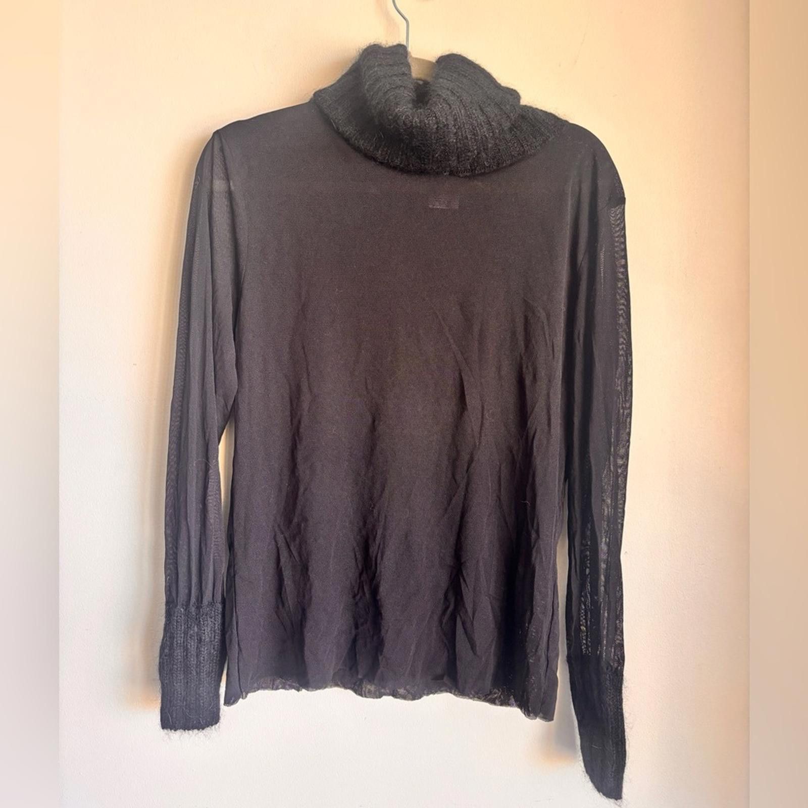 Designer KS Selection Black Cowl Turtleneck Sweater Size XL / US 12-14 / IT 48-50 - 1 Thumbnail