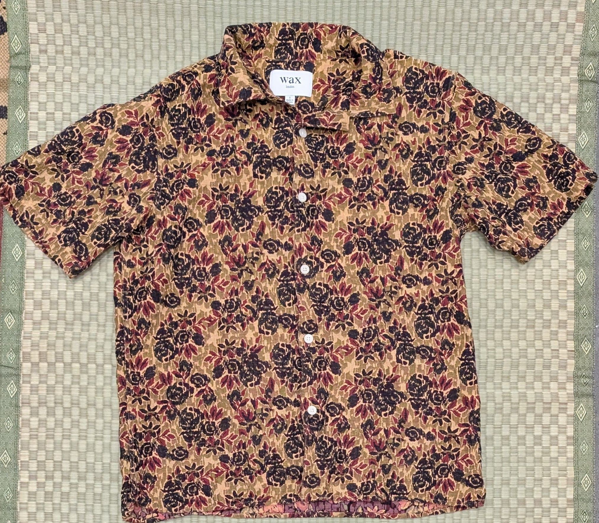 Wax London Wax London Dicot Jacquard Vacation Shirt in Mustard Multi Size US S / EU 44-46 / 1 - 1 Thumbnail