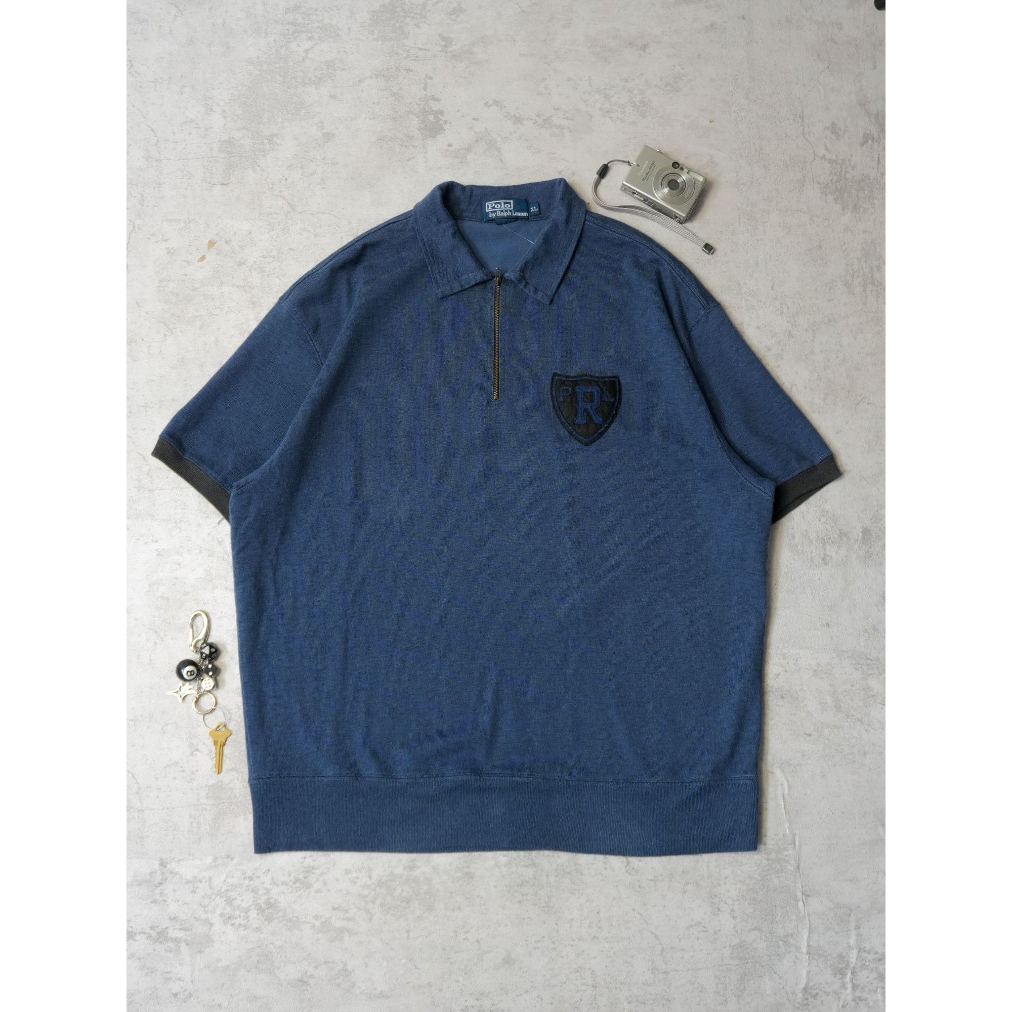 Polo Ralph Lauren Vintage Polo Ralph Lauren Navy Quarter Zip Prl Pullover Size US XL / EU 56 / 4 - 3 Thumbnail