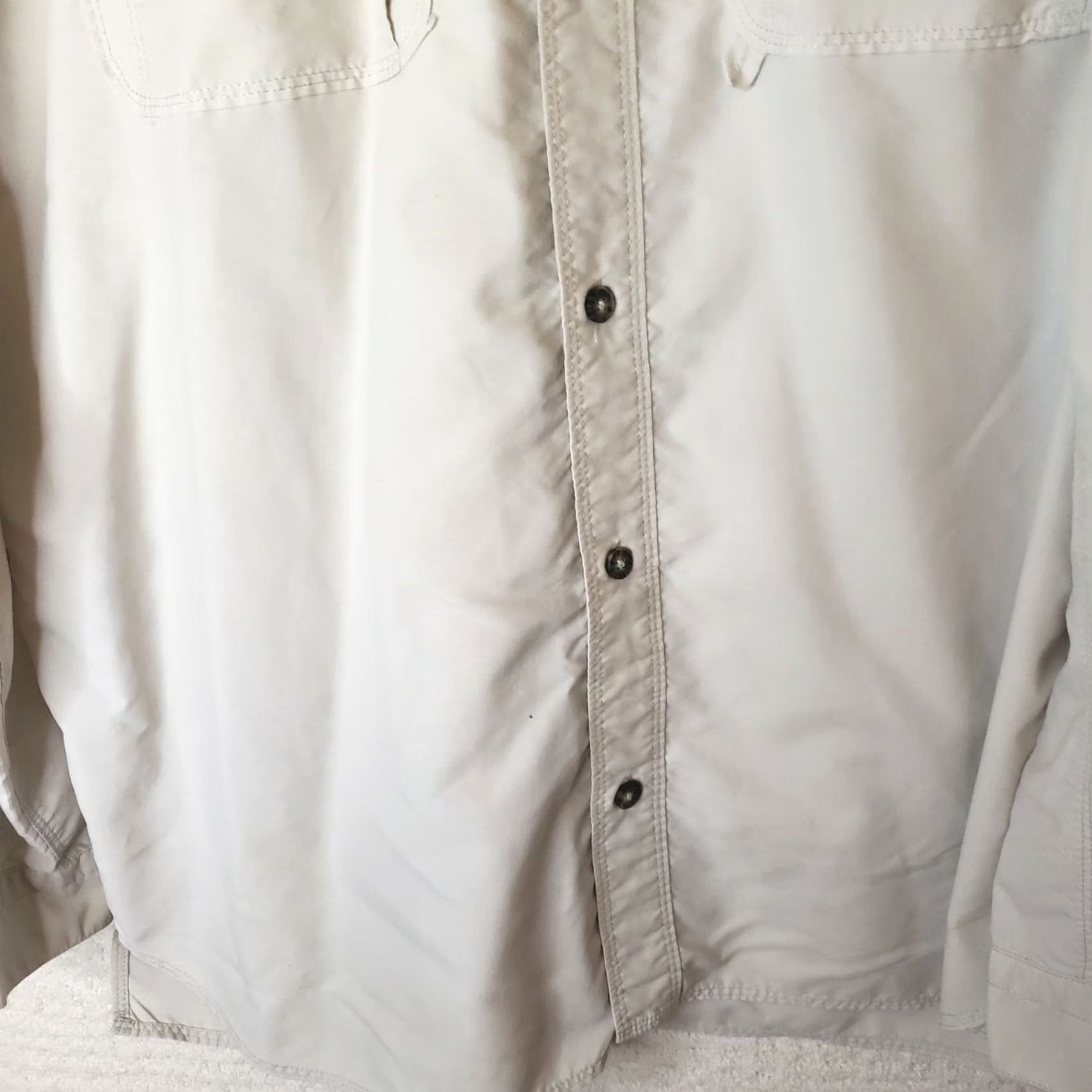 The North Face The North Face Shirt Beige Buttons Front L Long Sleeve Nylon Pockets Casual Workwear Beiges? Size US L / EU 52-54 / 3 - 7 Thumbnail