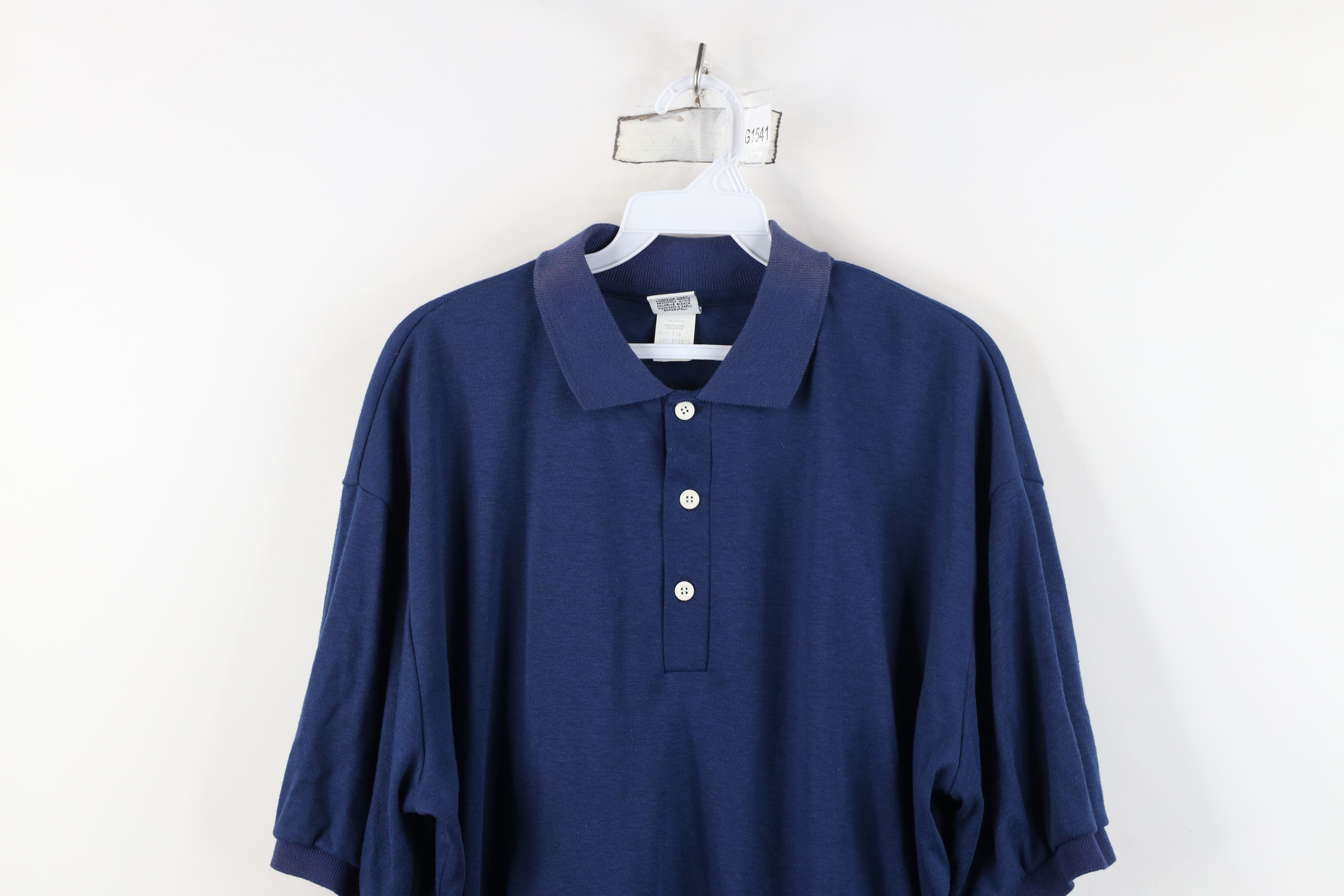 Vintage Deadstock Vintage 80s 90s Streetwear Polo Shirt Blue USA Size US XL / EU 56 / 4 - 2 Thumbnail