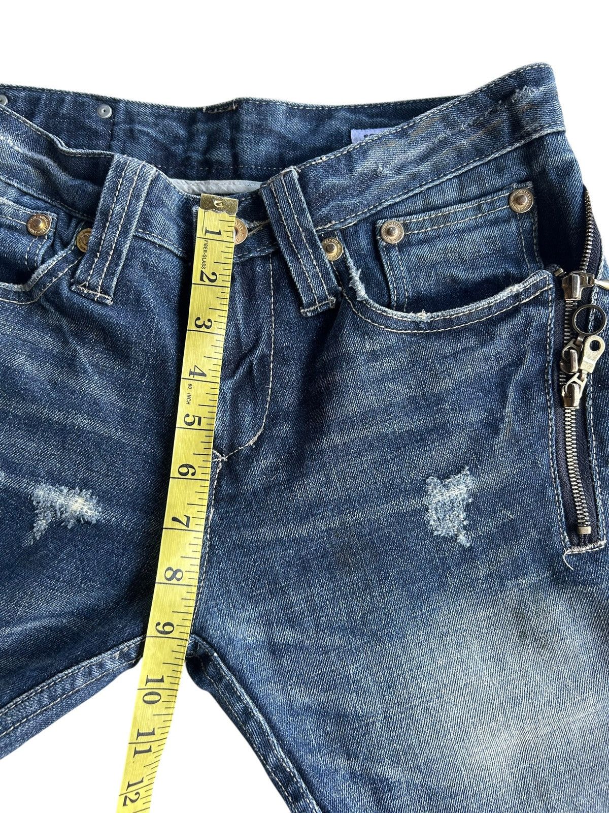 Kapital Flare Semantic Design Japanese Distressed Denim Jeans Size US 31 - 18 Thumbnail