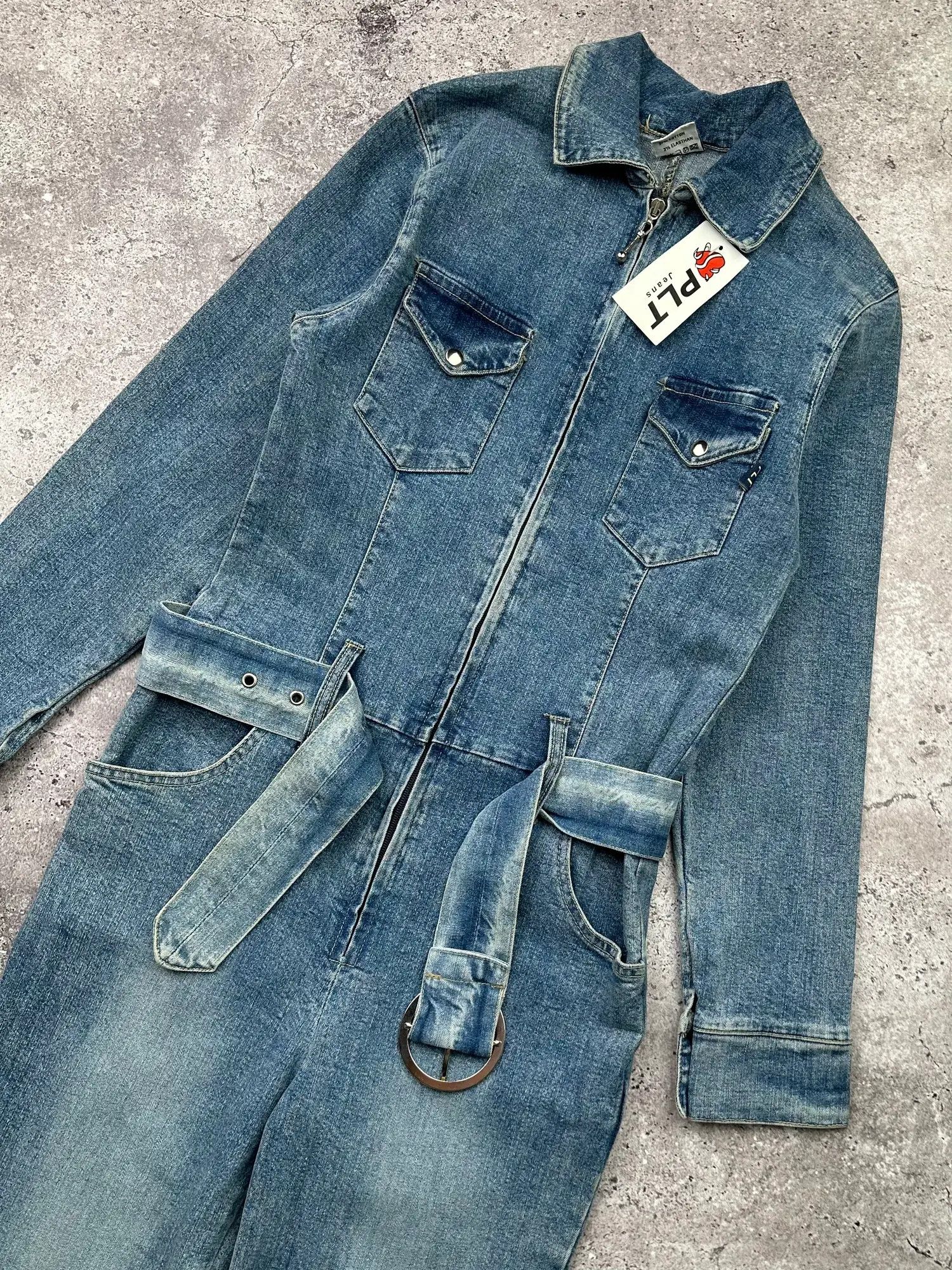 Vintage Vintage Denim Flare Faded Overalls C574(V338) Size 27" / US 4 / IT 40 - 2 Thumbnail