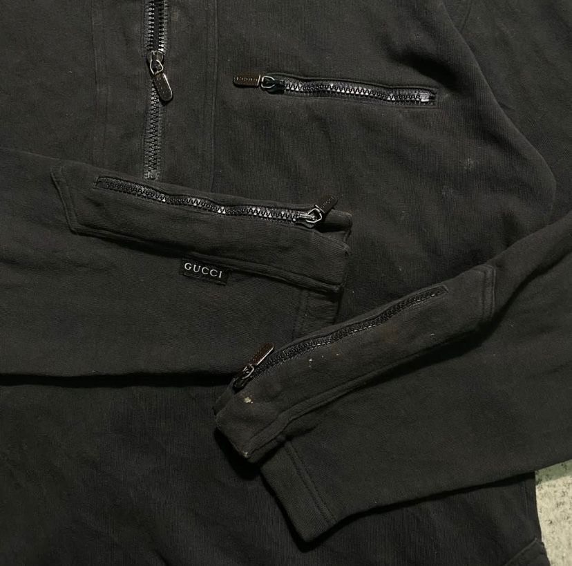 Gucci Vintage 90s Gucci Tom Ford multi zip sweatshirt jacket Size US M / EU 48-50 / 2 - 1 Thumbnail