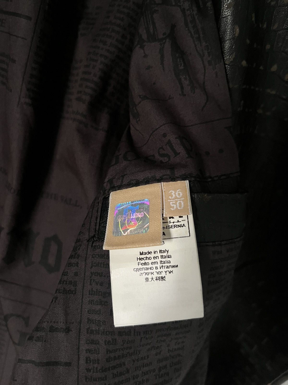 John Galliano 2010s Galliano Croc Embossed Leather Biker Jacket Size US M / EU 48-50 / 2 - 8 Thumbnail