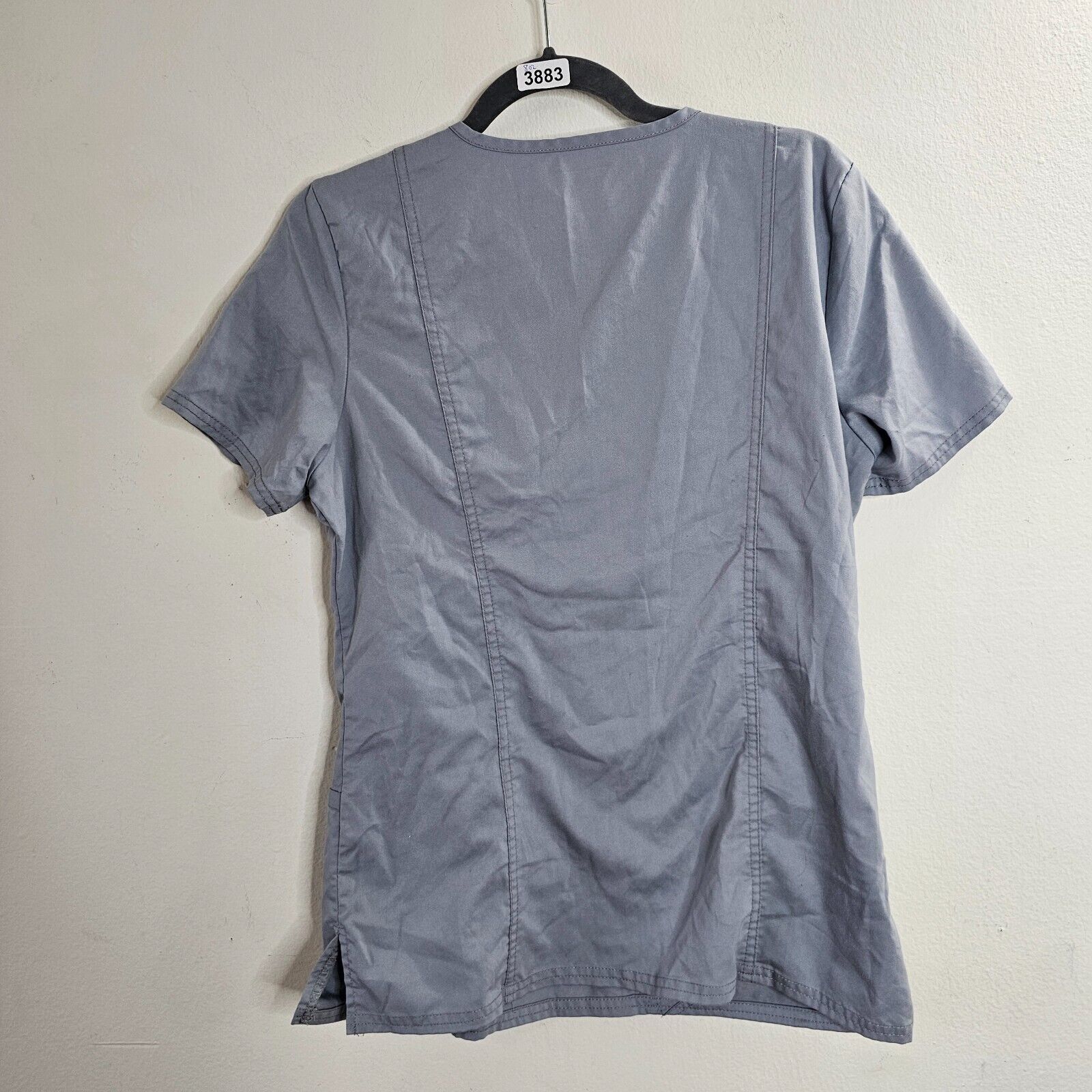 Cherokee Cherokee Gray-Blue Mock Wrap V-Neck Patch Pockes Scrub Top Size S / US 4 / IT 40 - 3 Thumbnail