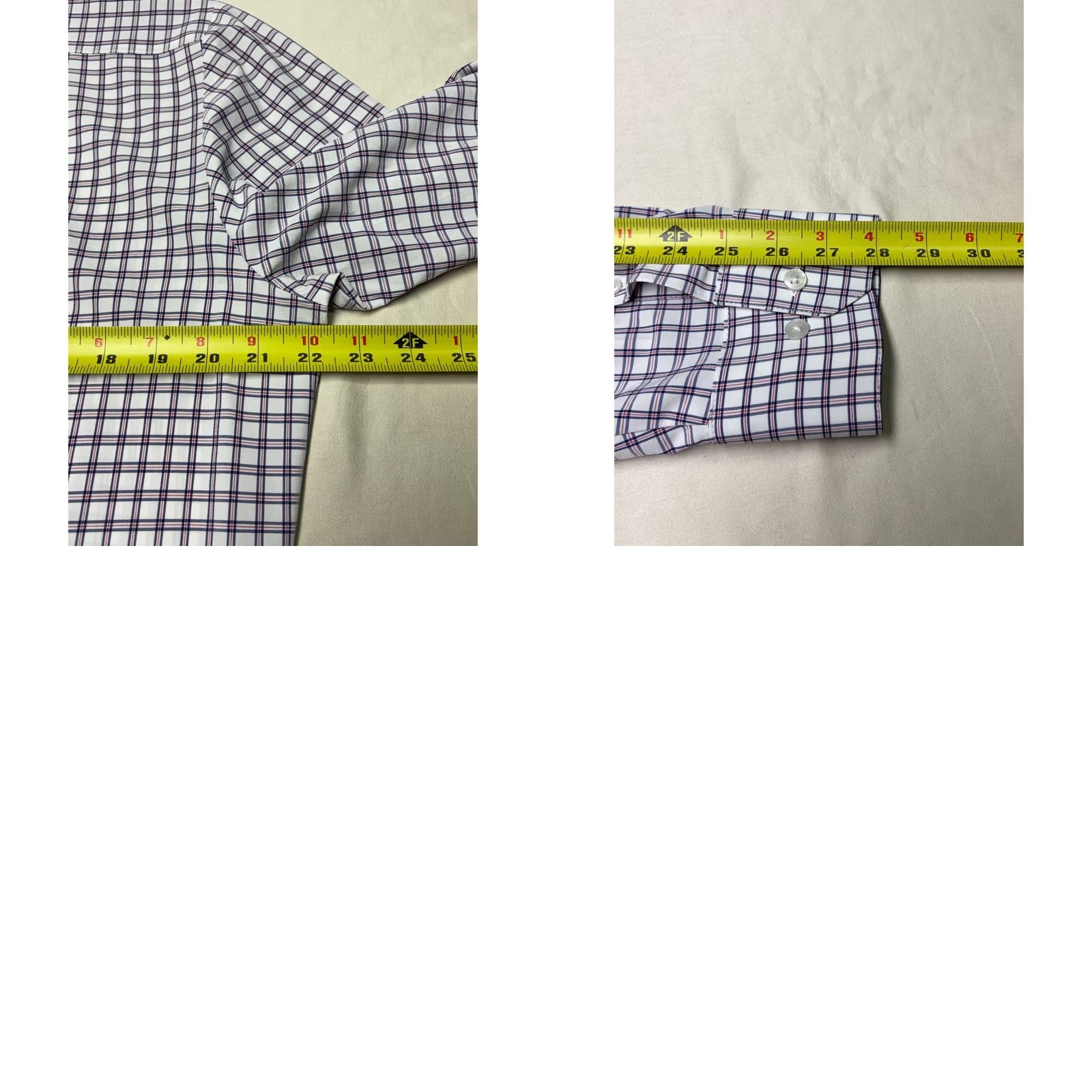 Mizzen+Main Mizzen + Main Dress Shirt Mens L Trim Fit Check Multicolor White Red Pattern Shirt Size 42R - 8 Thumbnail