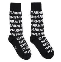 image of Marni O1W1Db10524 Size-Os Logo Socks In Black, Women's