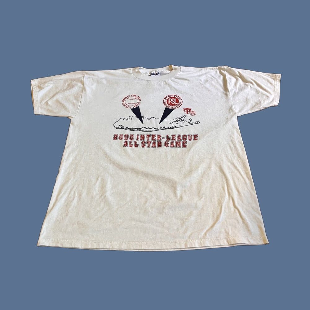 Jerzees VINTAGE Jerzees Shirt Men’s XL White 2000s All Star Softball Nassau Plainview Graphic Print City Retro Sports Century-Old? Size US XL / EU 56 / 4 - 1 Thumbnail