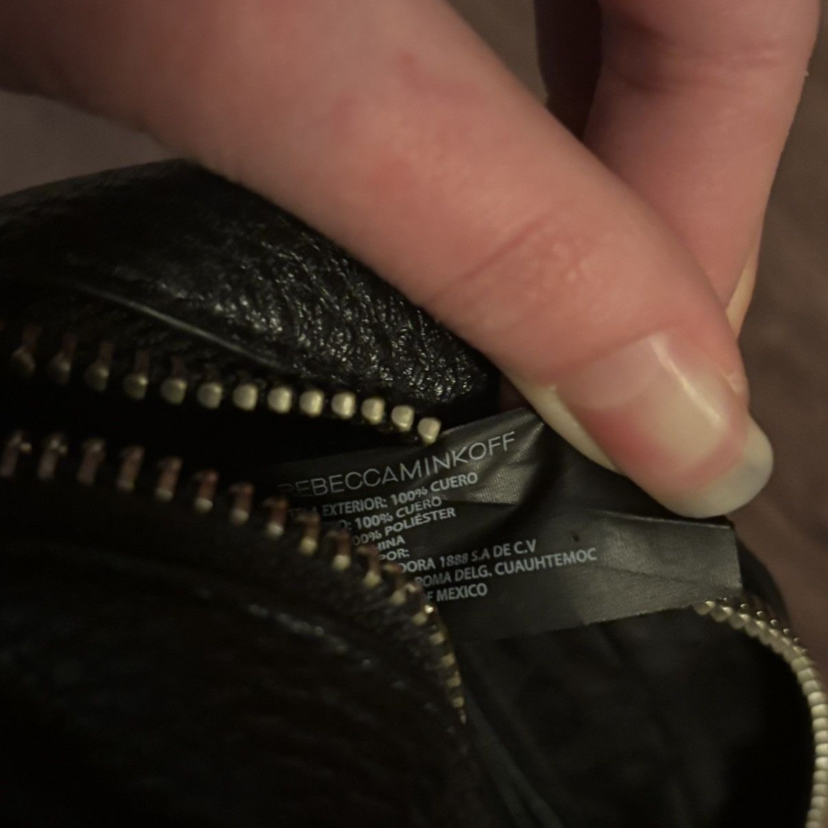 Rebecca Minkoff Rebecca Minkoff Black Pebbled Leather 4 Zip Moto Bag Size ONE SIZE - 10 Thumbnail